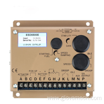 Engine speed governor control panel electric generator